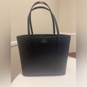 Black Kate Spade Lori Tote with Gold Zipper